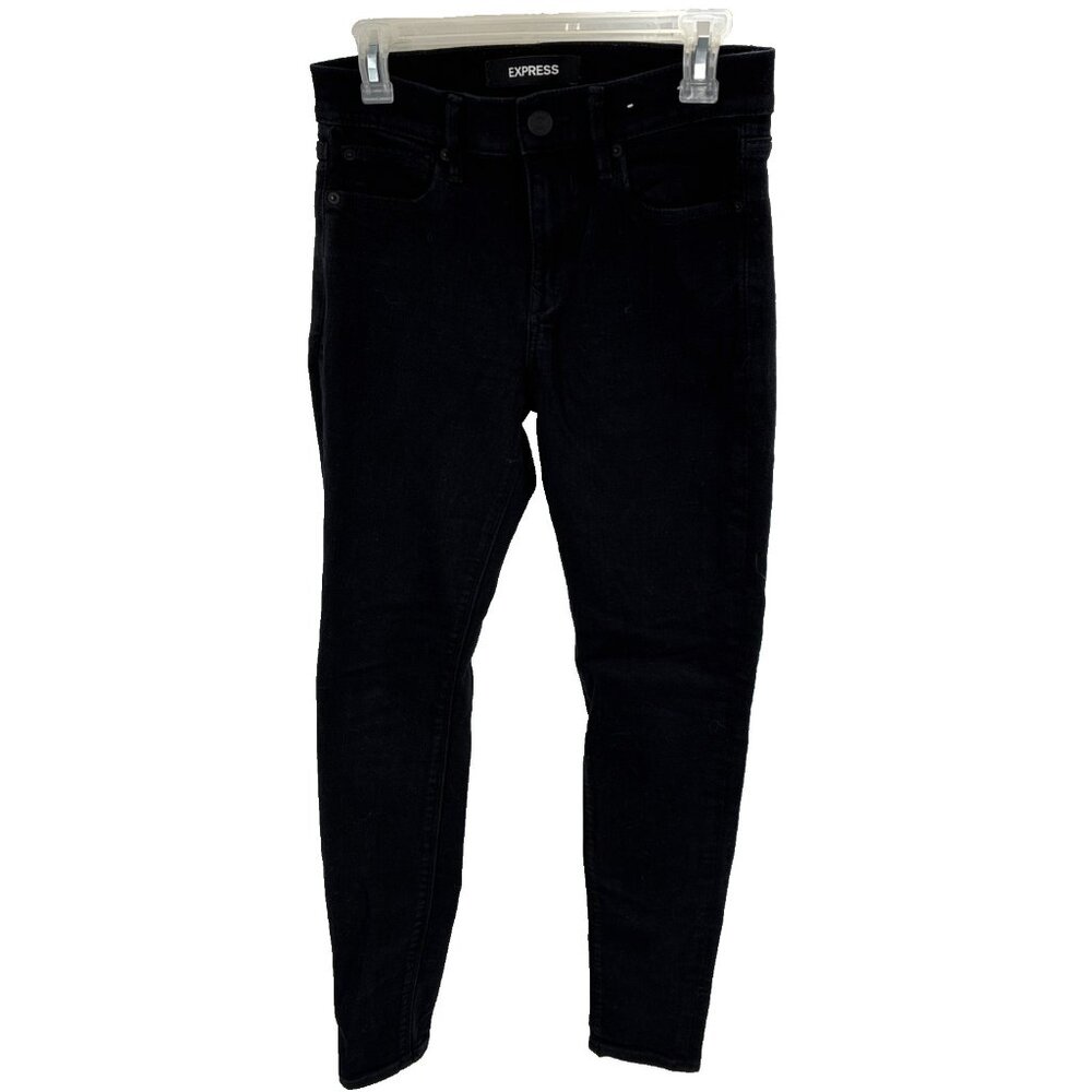 Express Womens Black Legging Jeans Mid Rise Stretch Skinny Size 4R